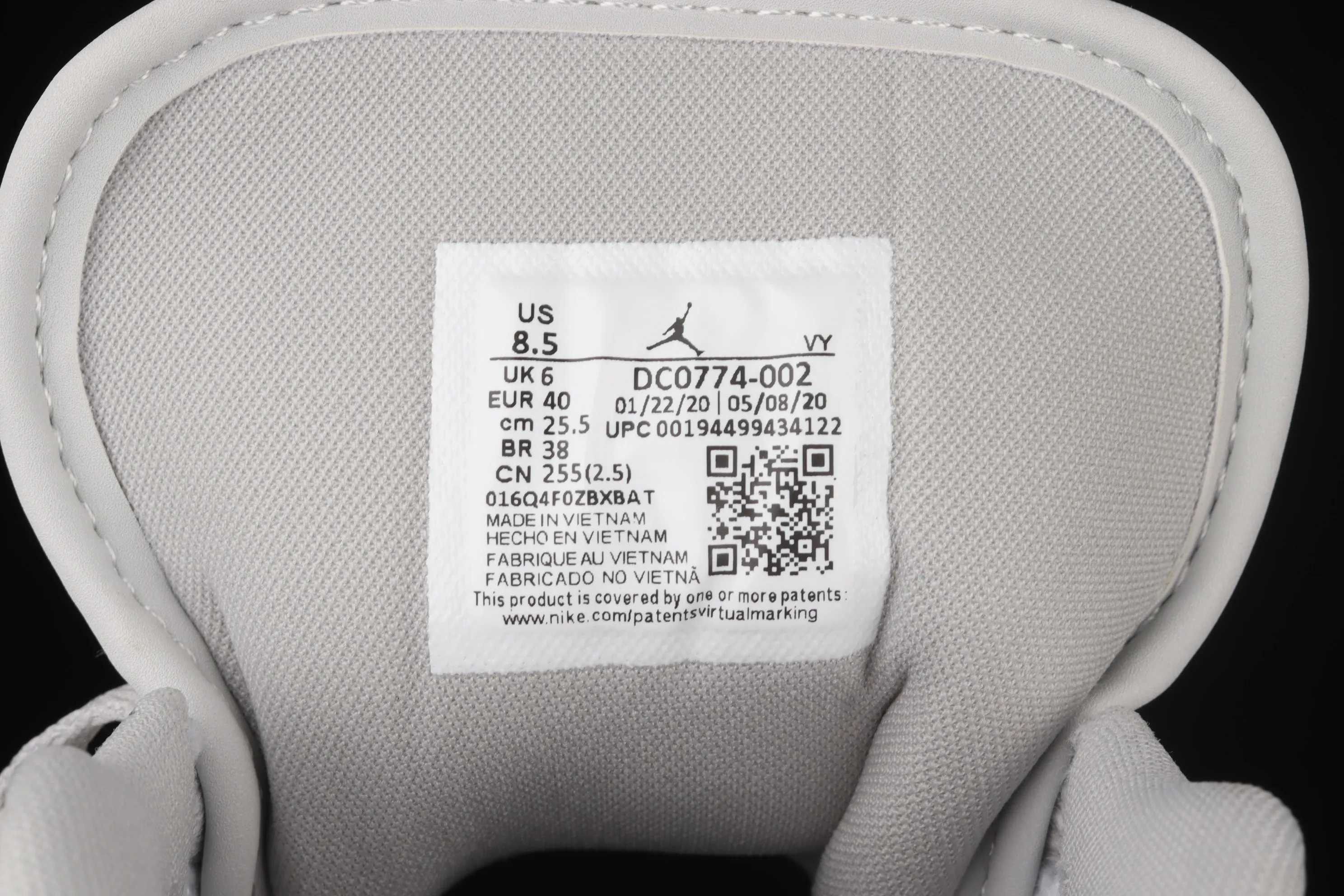 All categories Air Jordan Jordan series basketball shoes Air Jordan 1 Low Air Jordan 1 Low AJ1 Joe 1 low-top matte gray cultural and leisure sports sneakers DC0774-002